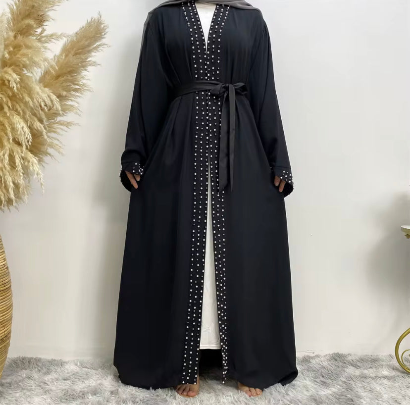 Pearl open abaya