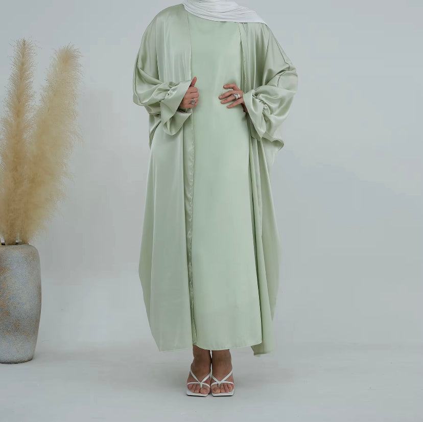 SATIN OPEN ABAYA