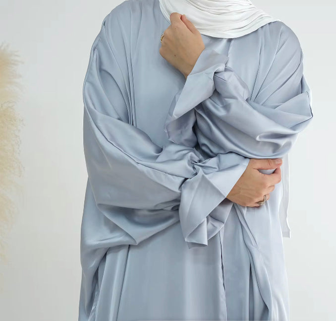SATIN OPEN ABAYA