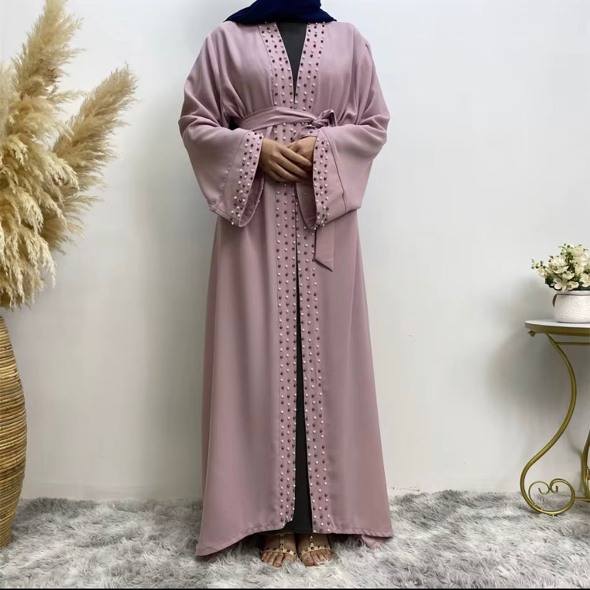 Pearl open abaya