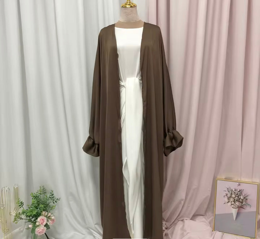 SATIN OPEN ABAYA