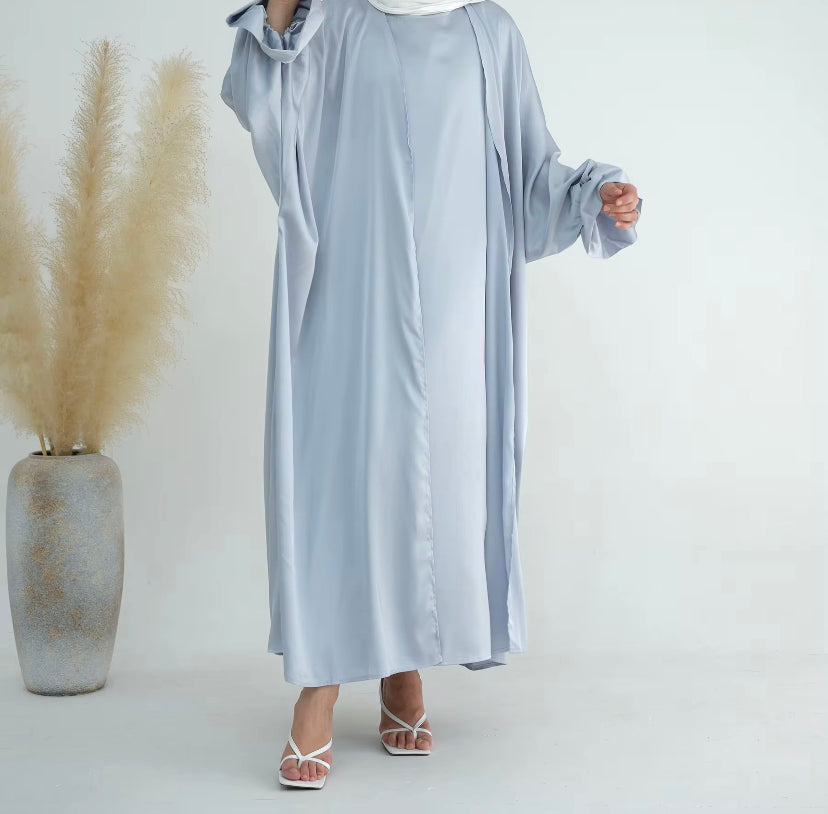 SATIN OPEN ABAYA