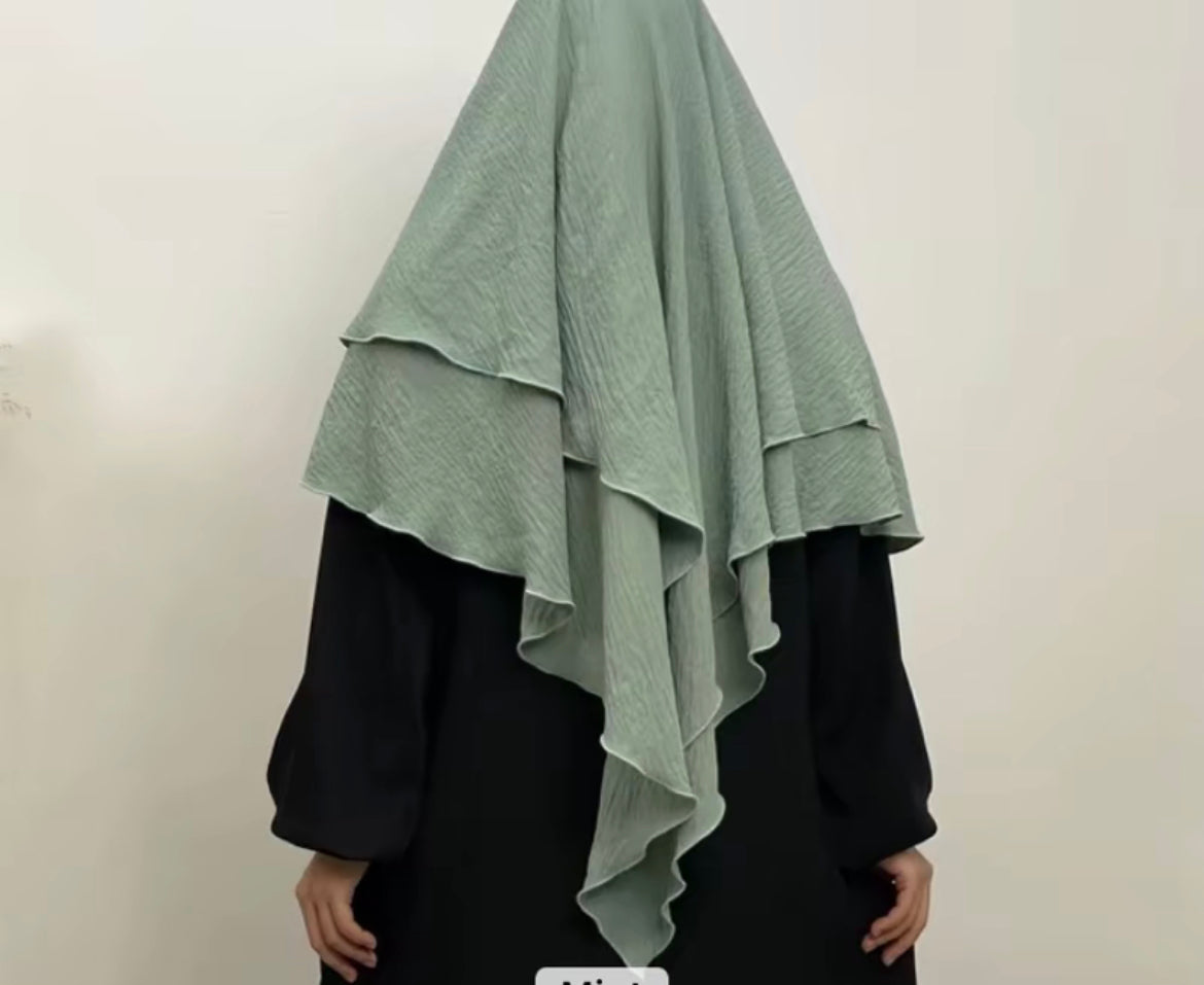 Crepe Two Layered Khimar