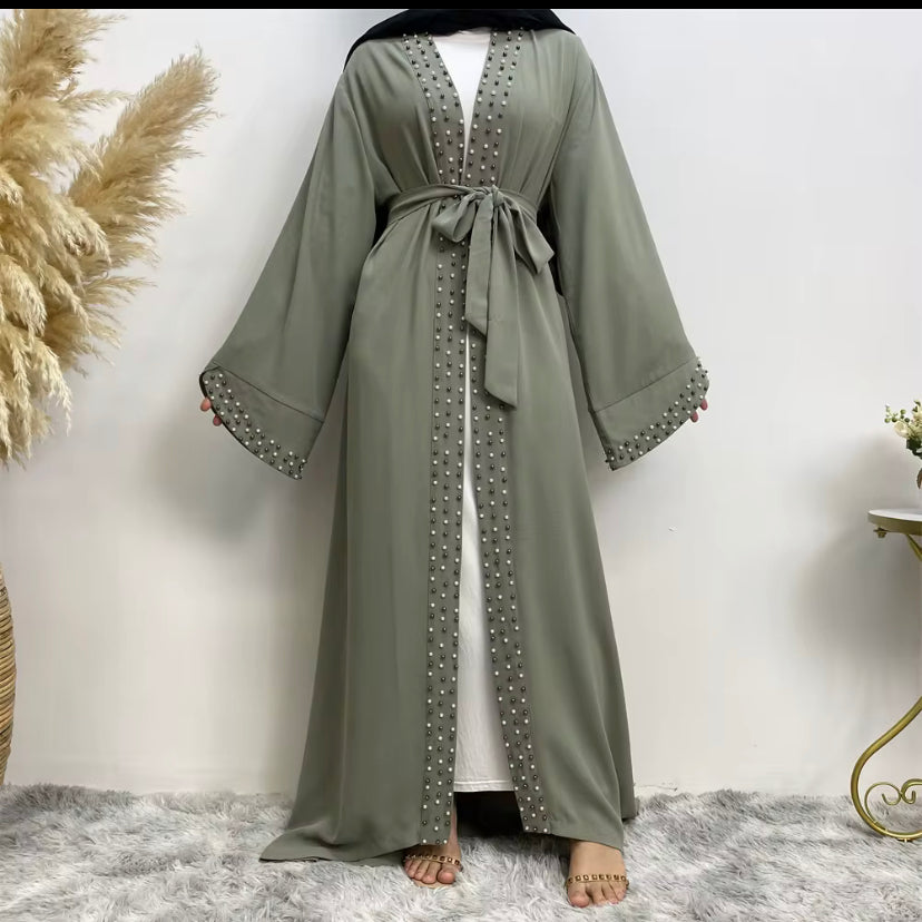 Pearl open abaya