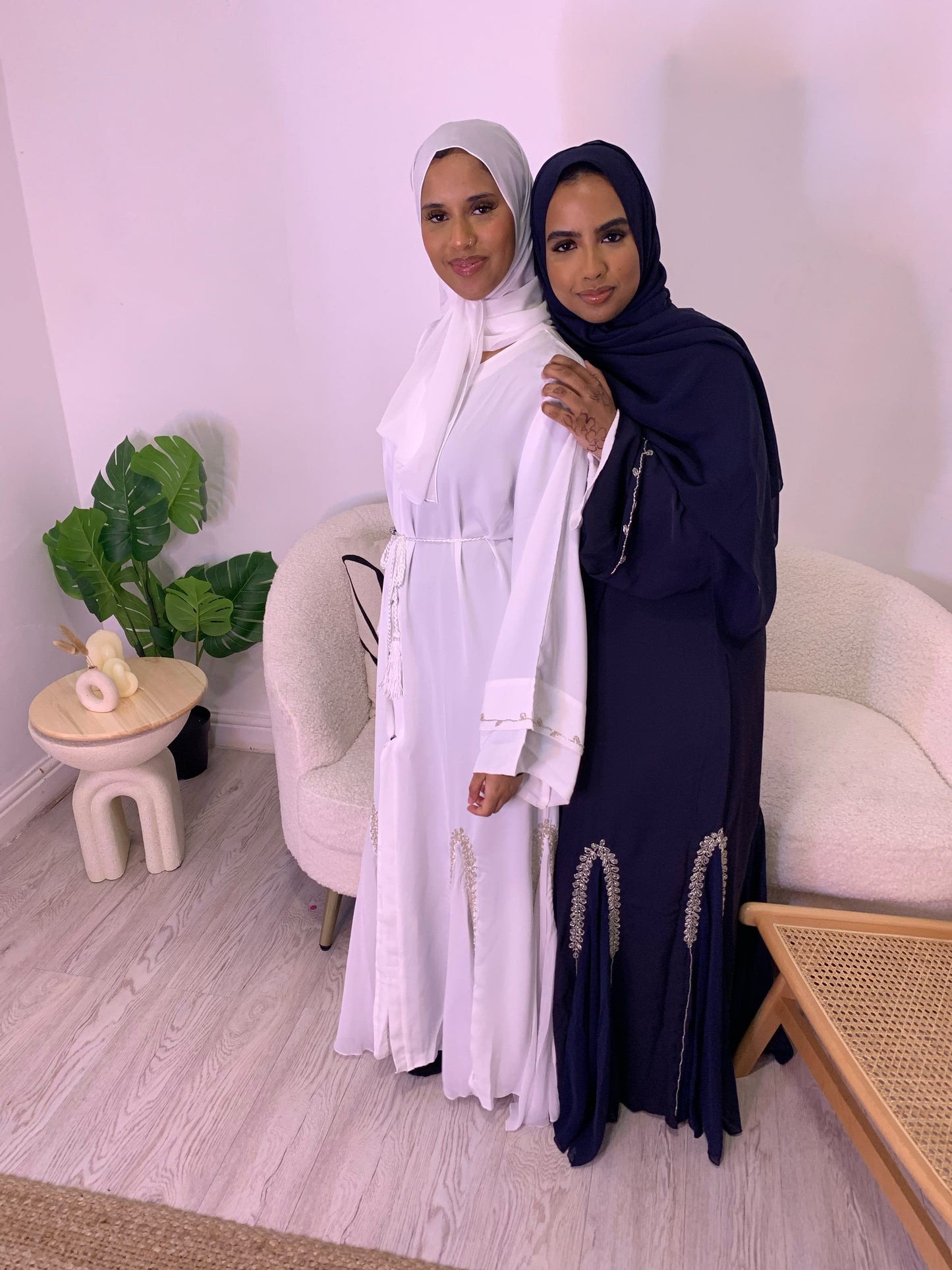 Embellished Nida Open Abaya