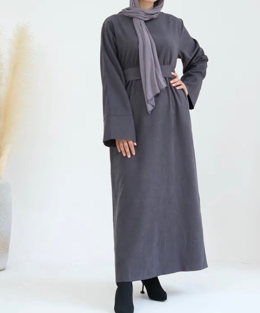 Corduroy ribbed Closed abaya