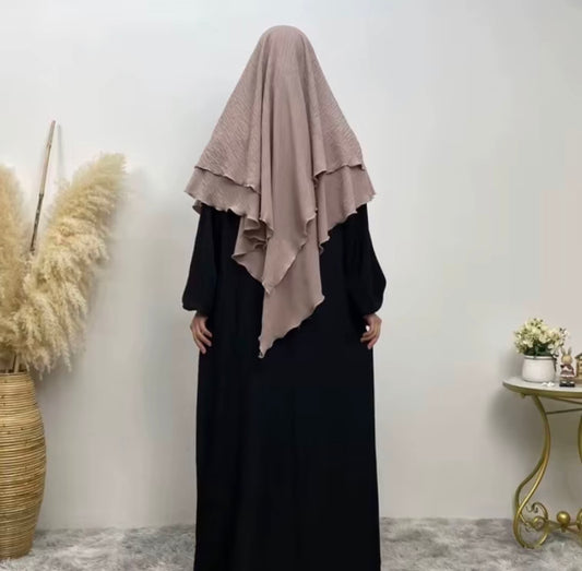 Crepe Two Layered Khimar