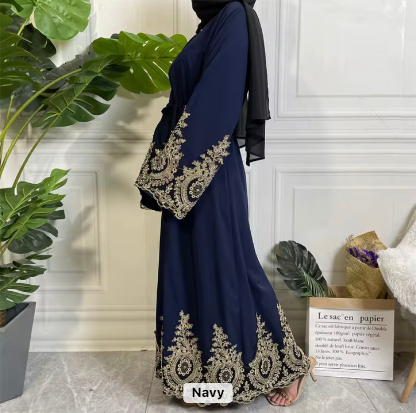 Blue open abaya