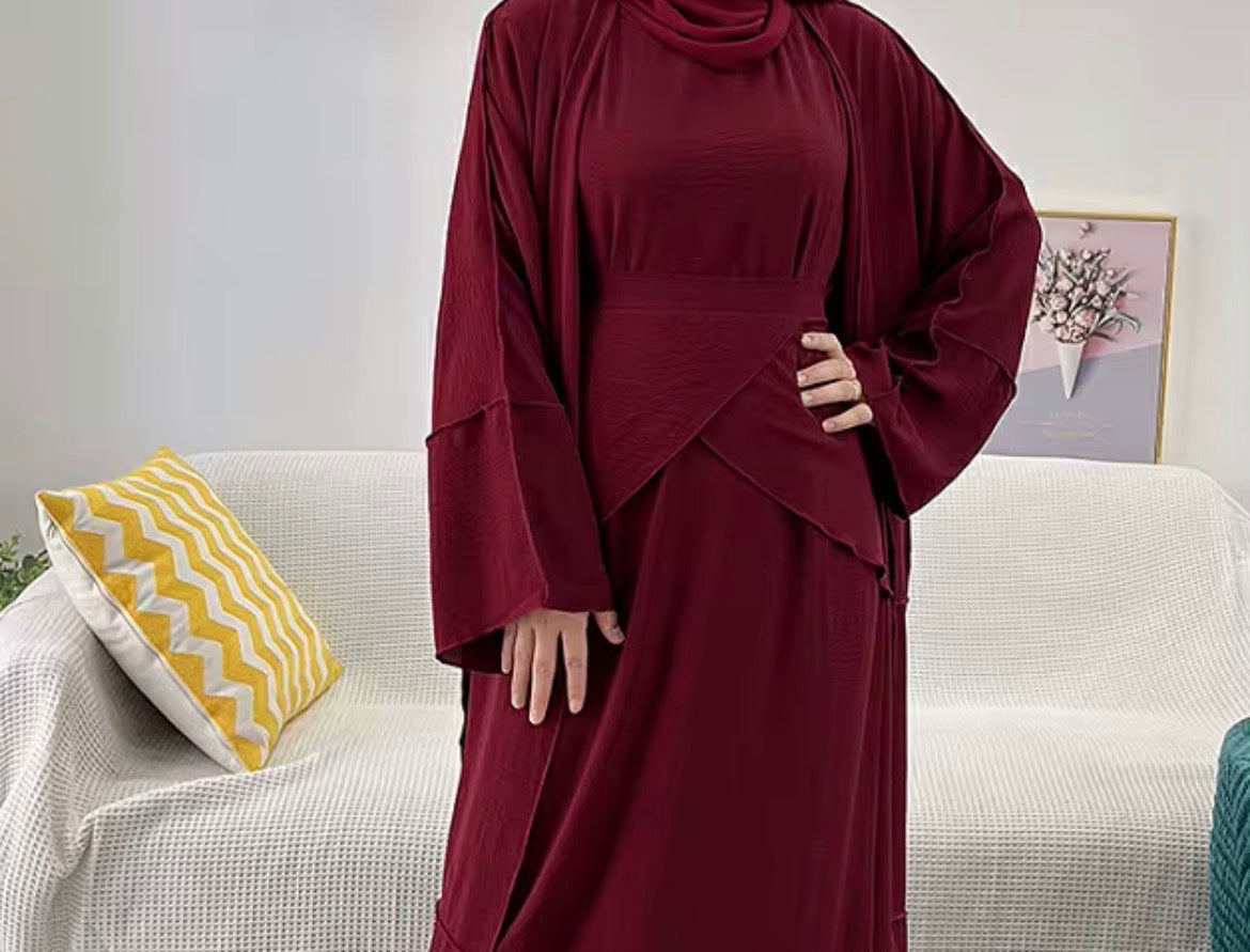 Three piece abaya set