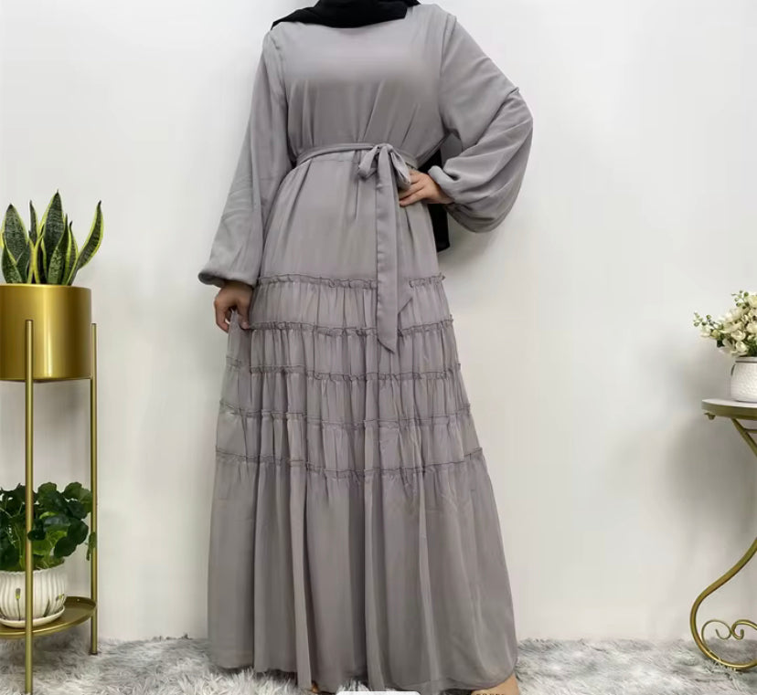 Chiffon layered Abaya