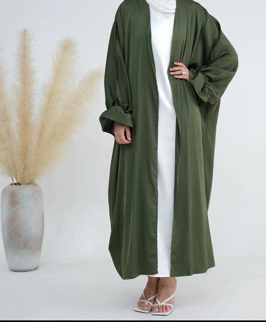 SATIN OPEN ABAYA