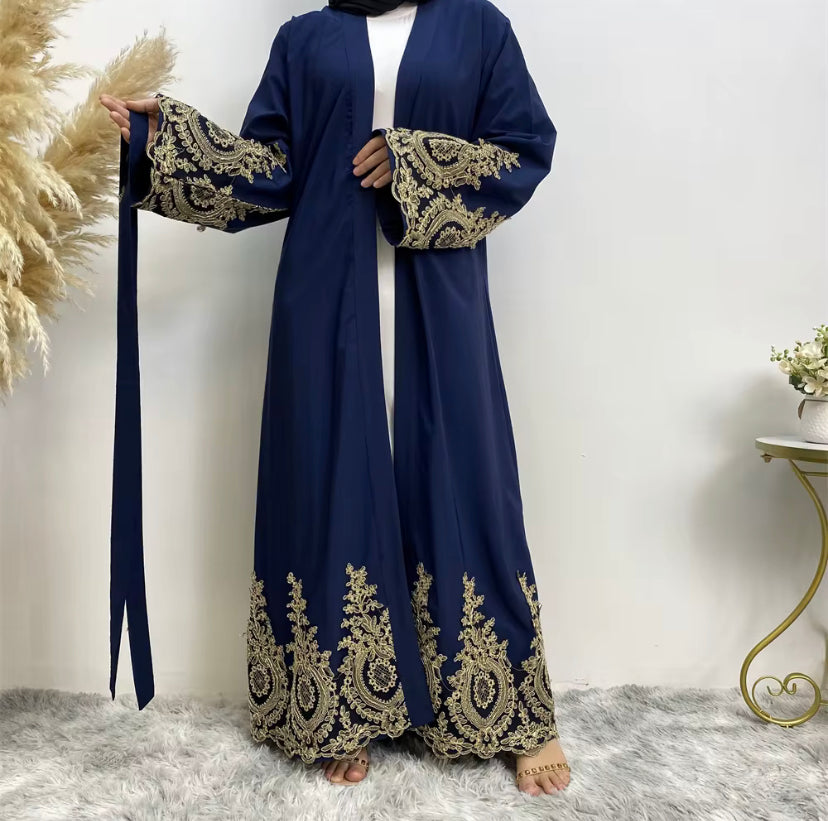 Blue open abaya