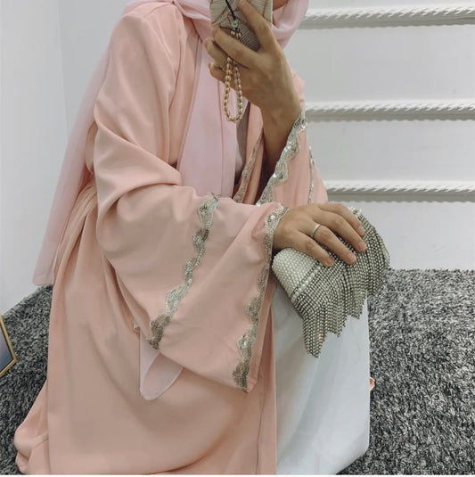 Size 58 Pink Open Abaya
