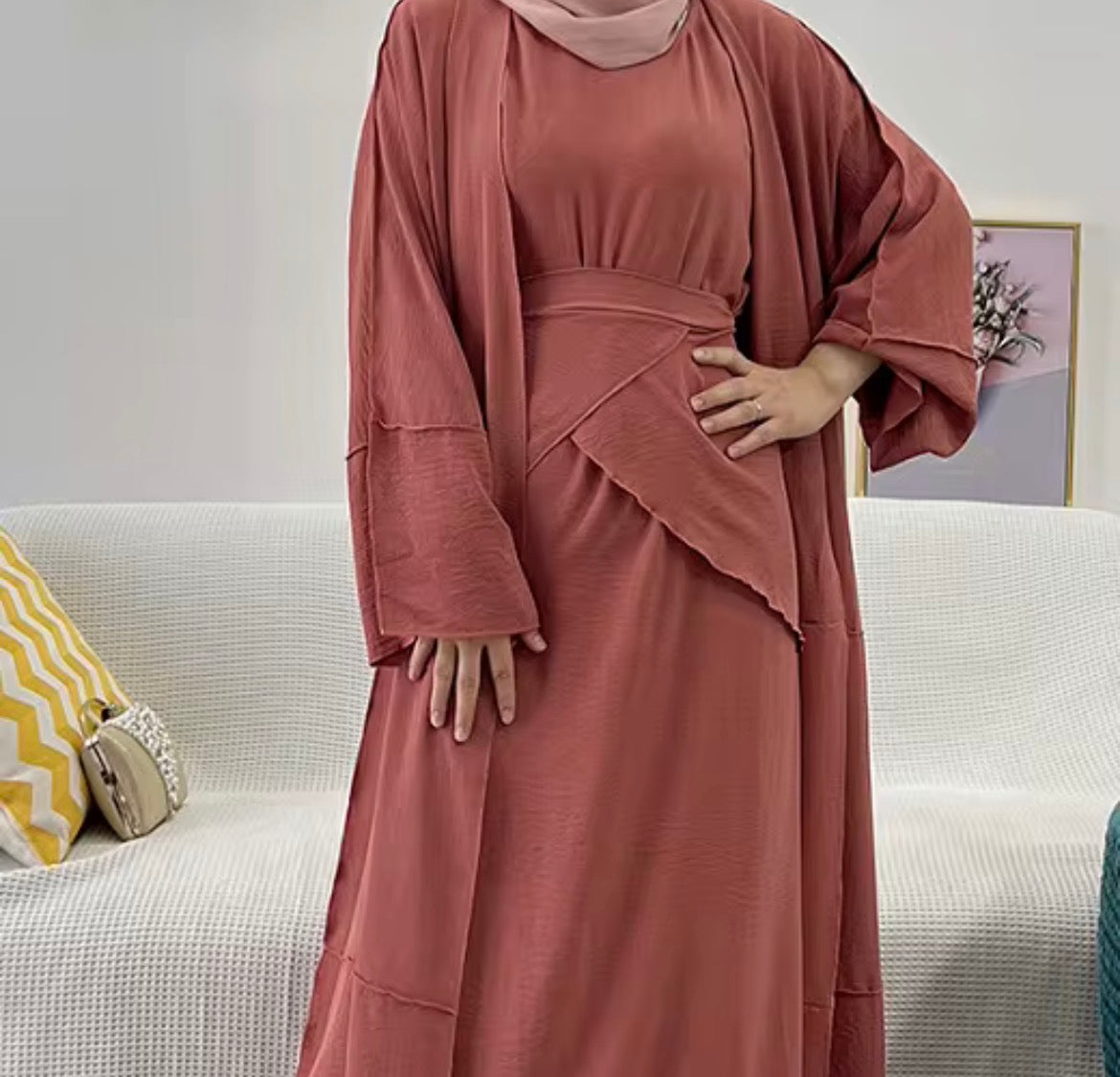 Three piece abaya set