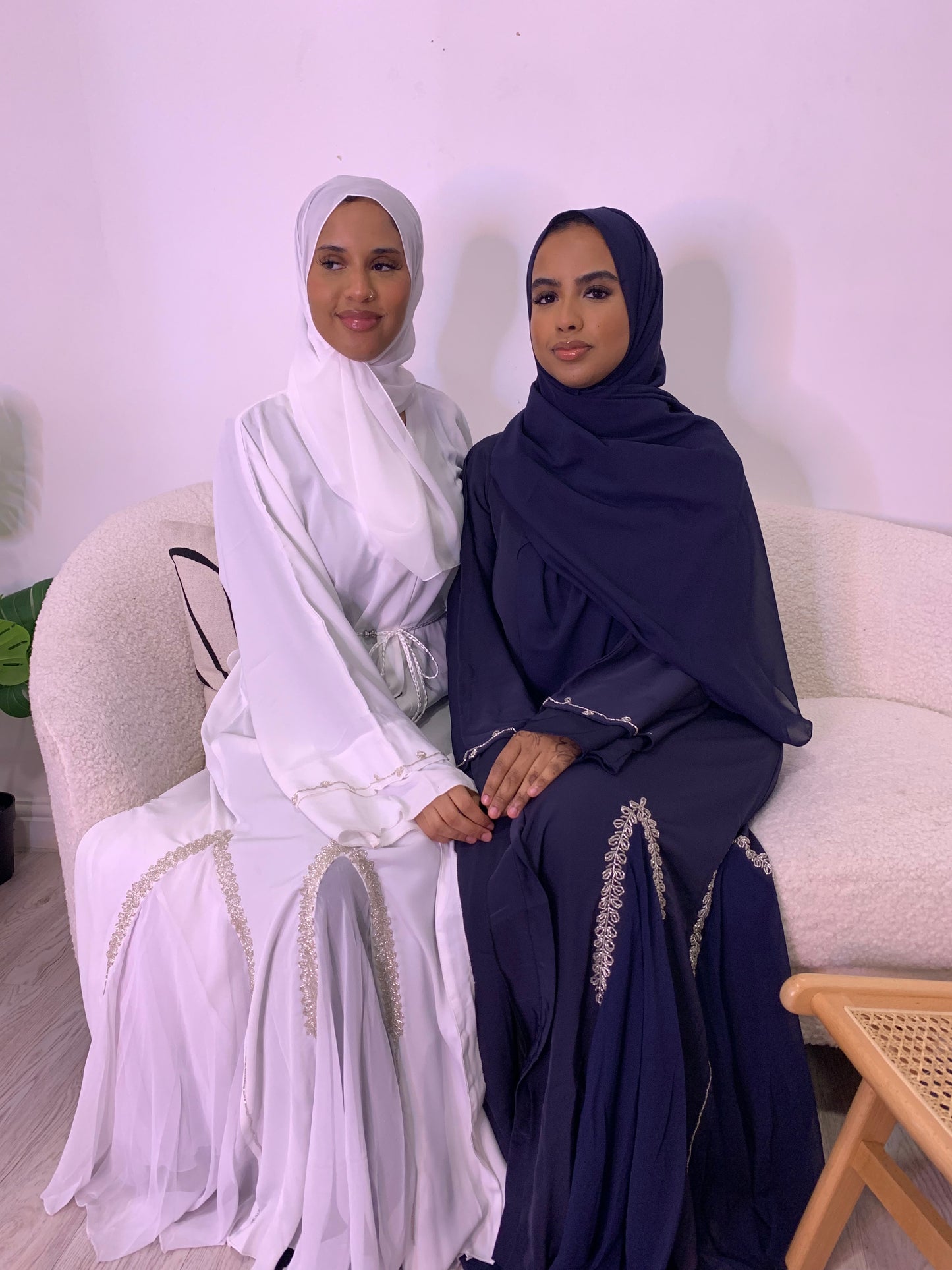 Embellished Nida Open Abaya