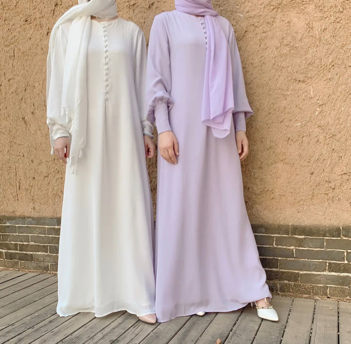 CHIFFON DRESSES DOUBLE LAYERED